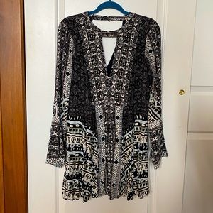 Free People Tegan Boarder Printed Mini Dress
